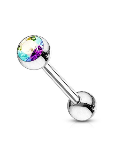 Piercing langue boule pierre sertie