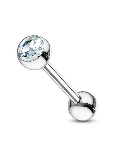 Piercing langue boule pierre sertie