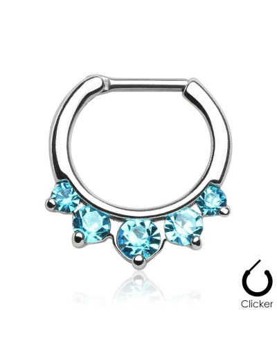Piercing septum 5 pierres en oxyde de zirconium