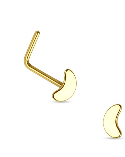 Piercing nez acier lune tige en L