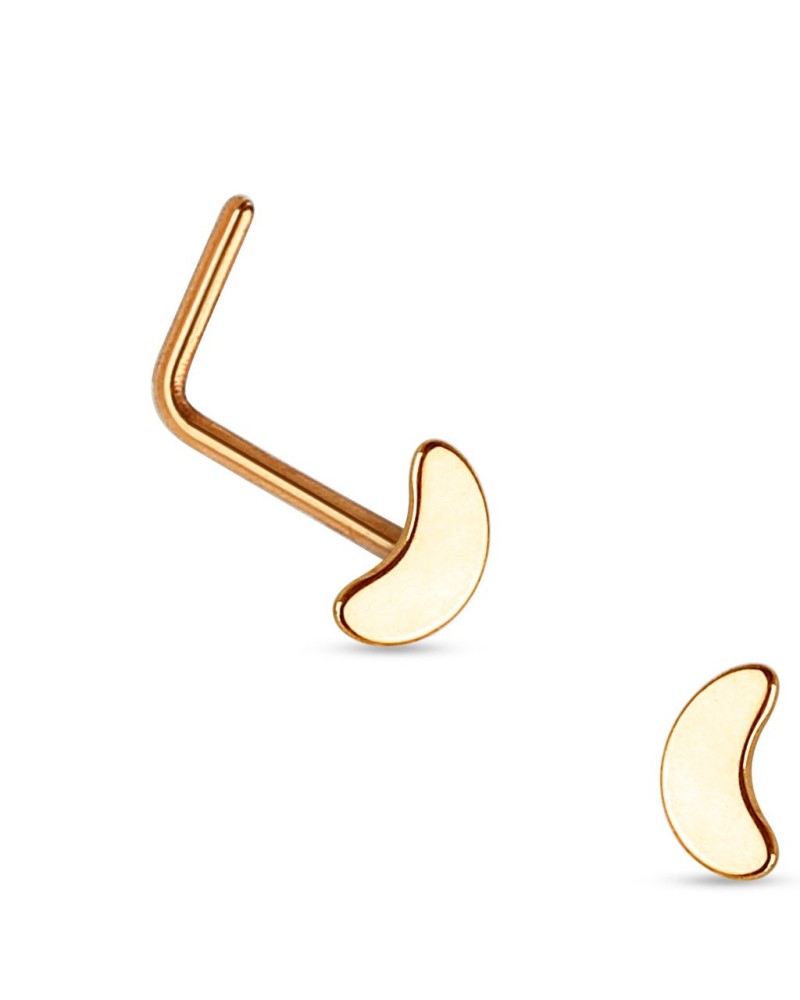 Piercing nez acier lune tige en L