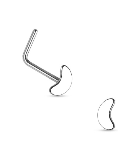 Piercing nez acier lune tige en L