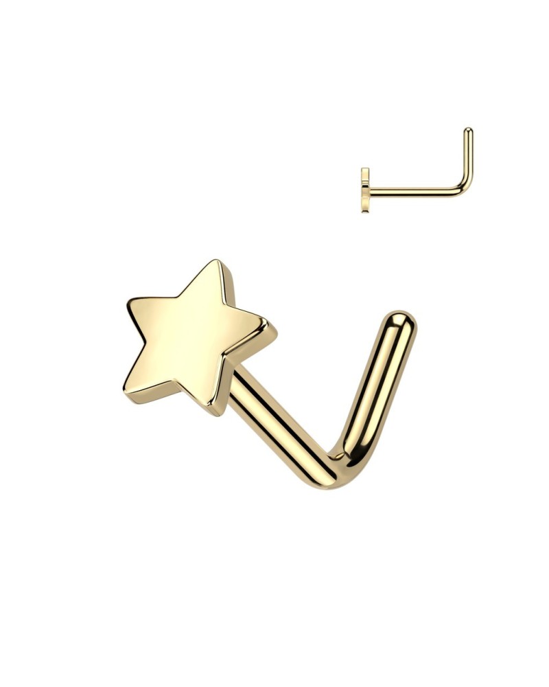 Piercing nez titane étoile tige en L