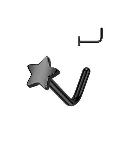 Piercing nez titane étoile tige en L