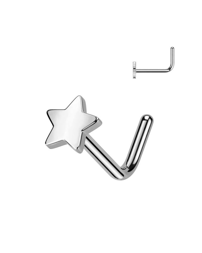 Piercing nez titane étoile tige en L