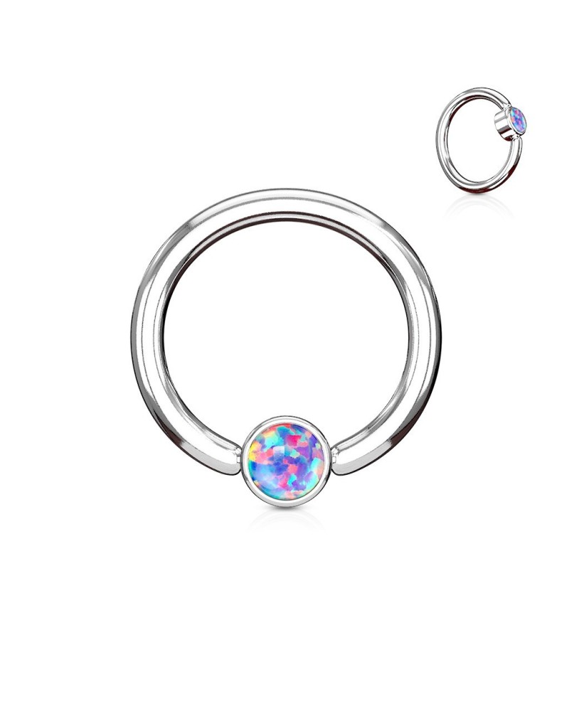 Piercing anneau captif opale