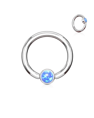 Piercing anneau captif opale