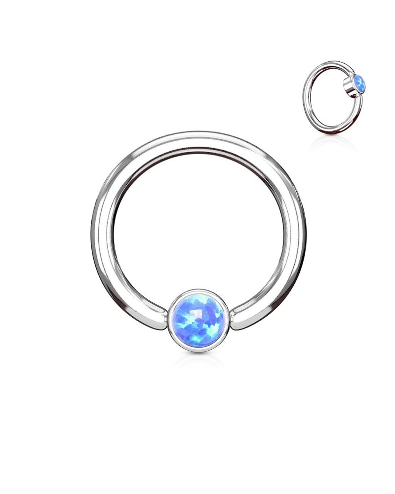 Piercing anneau captif opale