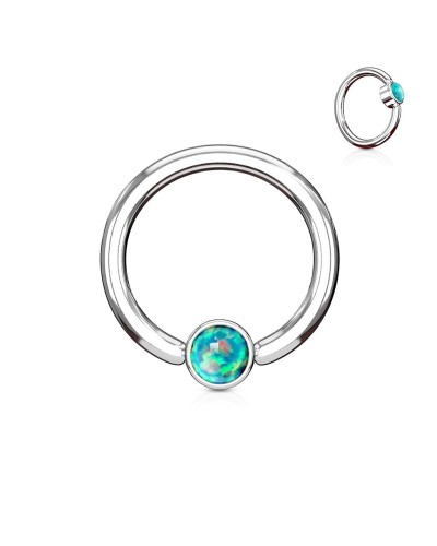 Piercing anneau captif opale