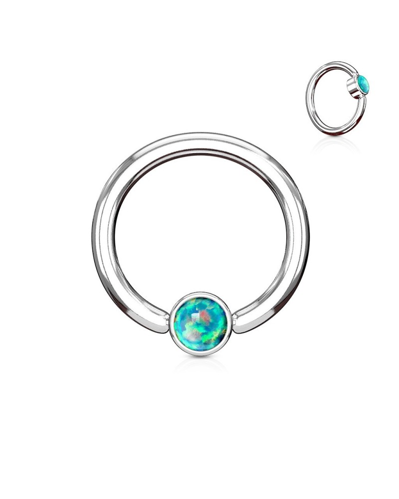 Piercing anneau captif opale
