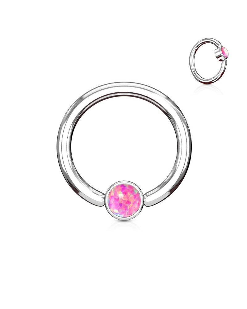 Piercing anneau captif opale
