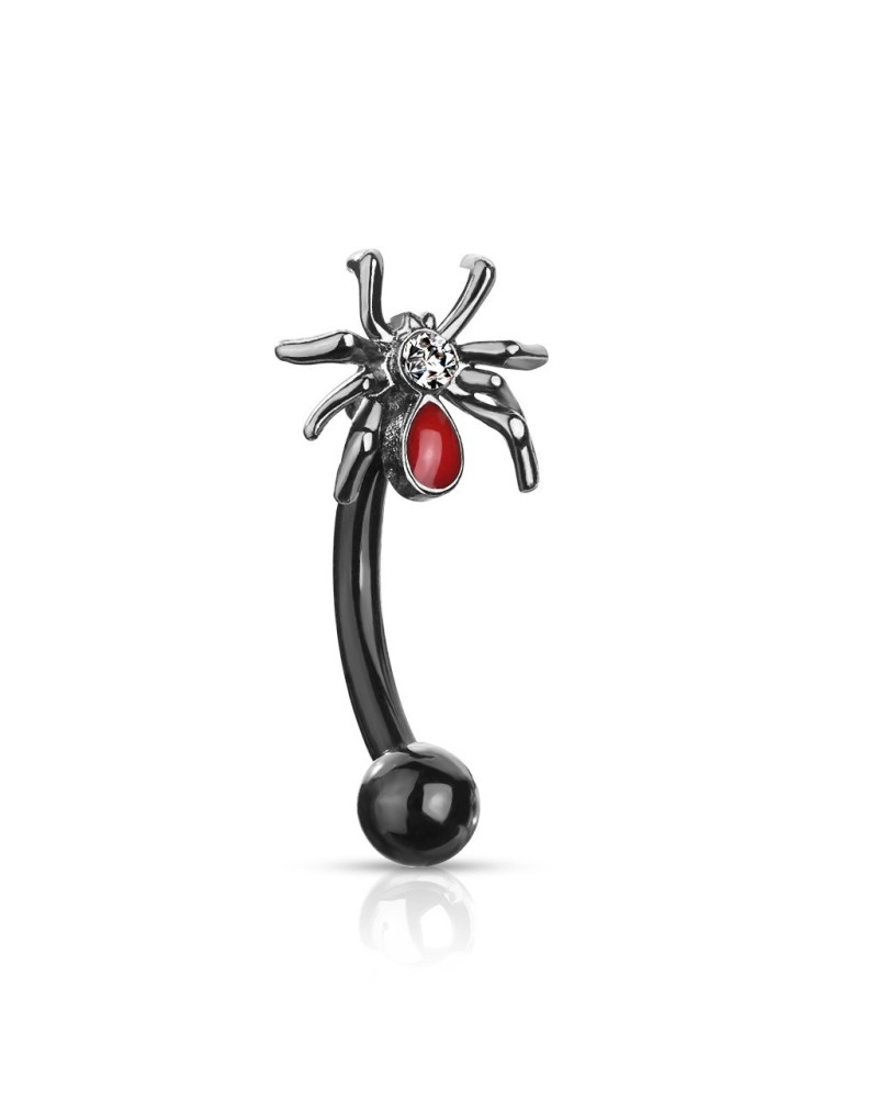 Piercing arcade et oreille araignée rouge
