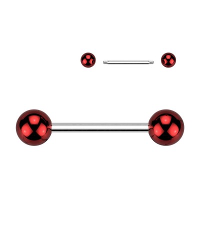 Piercing langue billes acrylique reflets métalliques