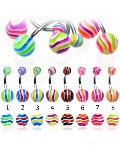 Piercing nombril marbré vagues
