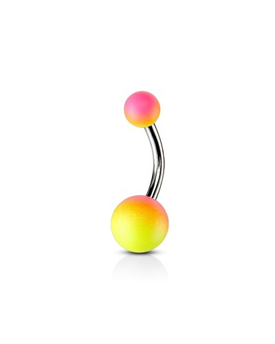 Piercing nombril boule bicolore silicone
