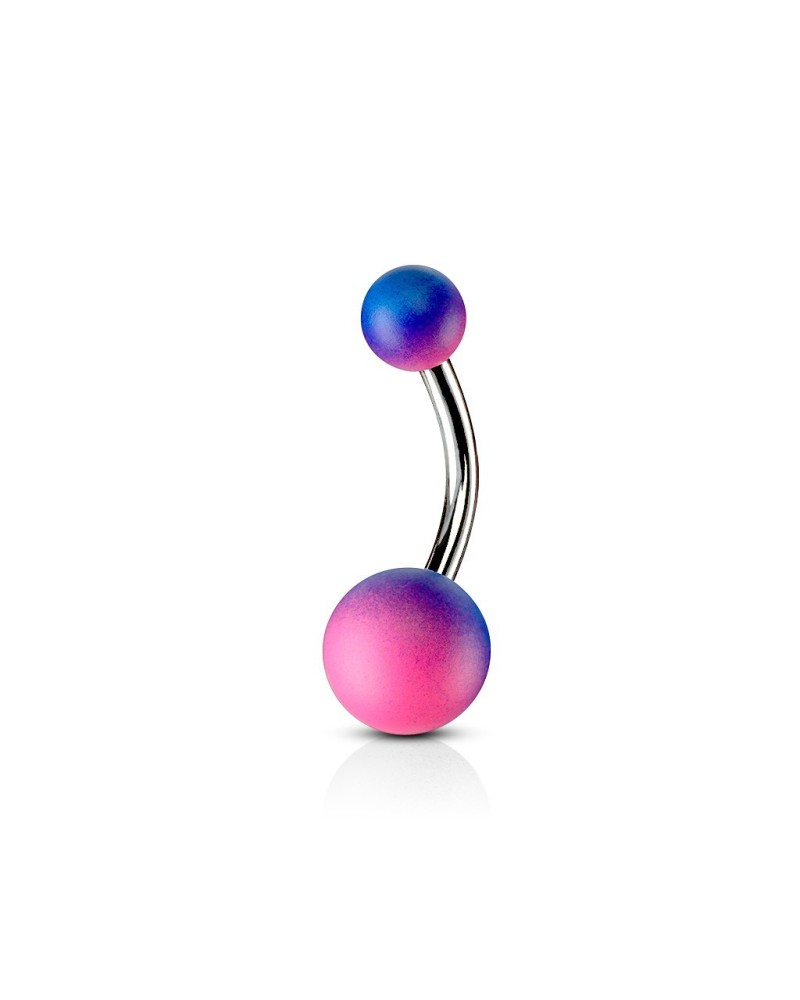 Piercing nombril boule bicolore silicone
