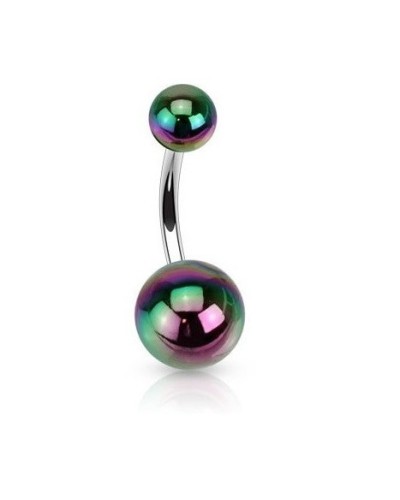 Piercing nombril boules acrylique métallisées