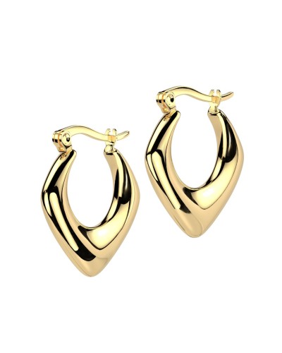 Boucles d'oreilles créoles diamant 3D