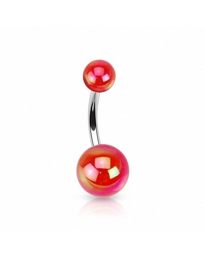 Piercing nombril boules acrylique métallisées