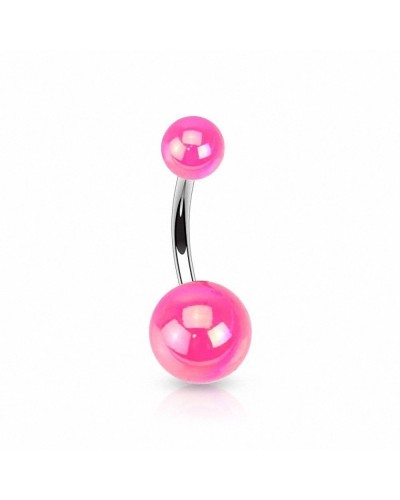Piercing nombril boules acrylique métallisées