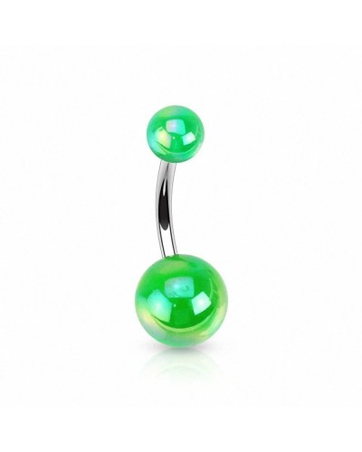 Piercing nombril boules acrylique métallisées