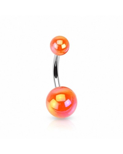 Piercing nombril boules acrylique métallisées