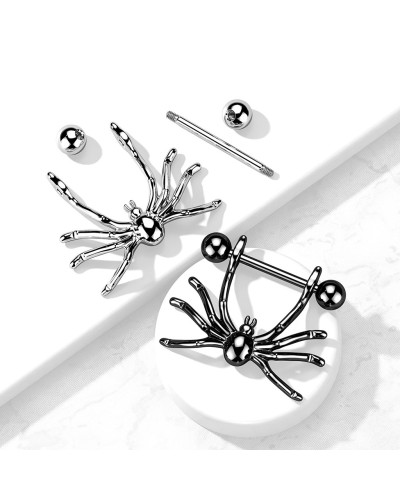 Piercing téton pendentif araignée