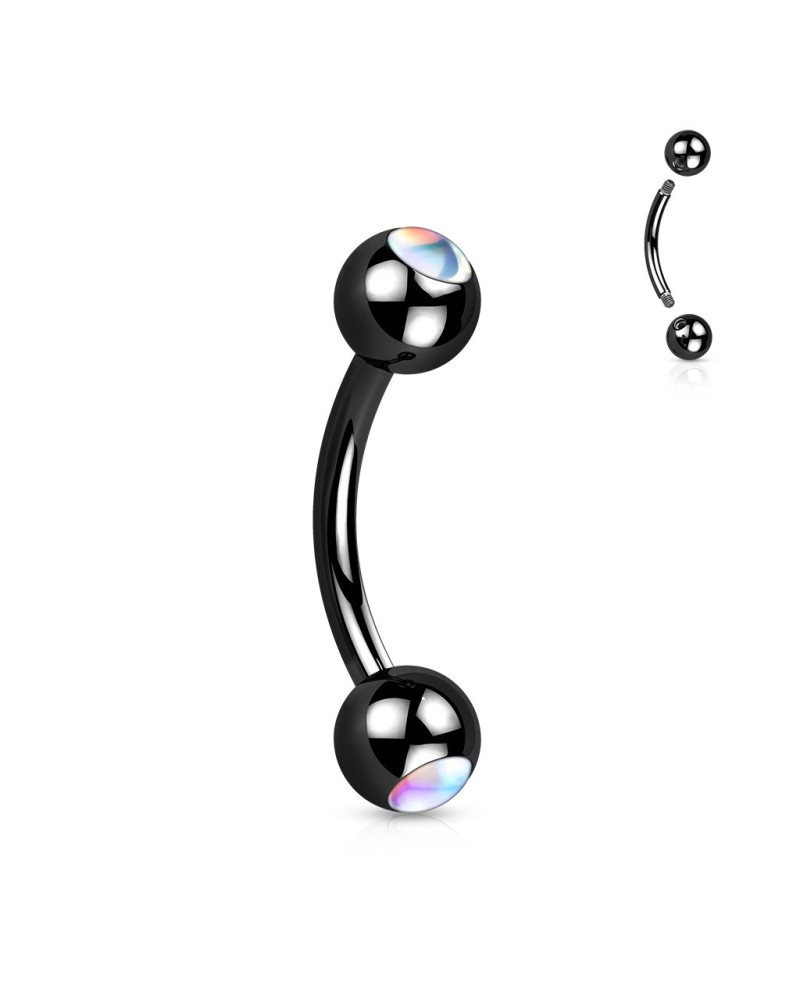 Piercing arcade et oreille double gemme irisé