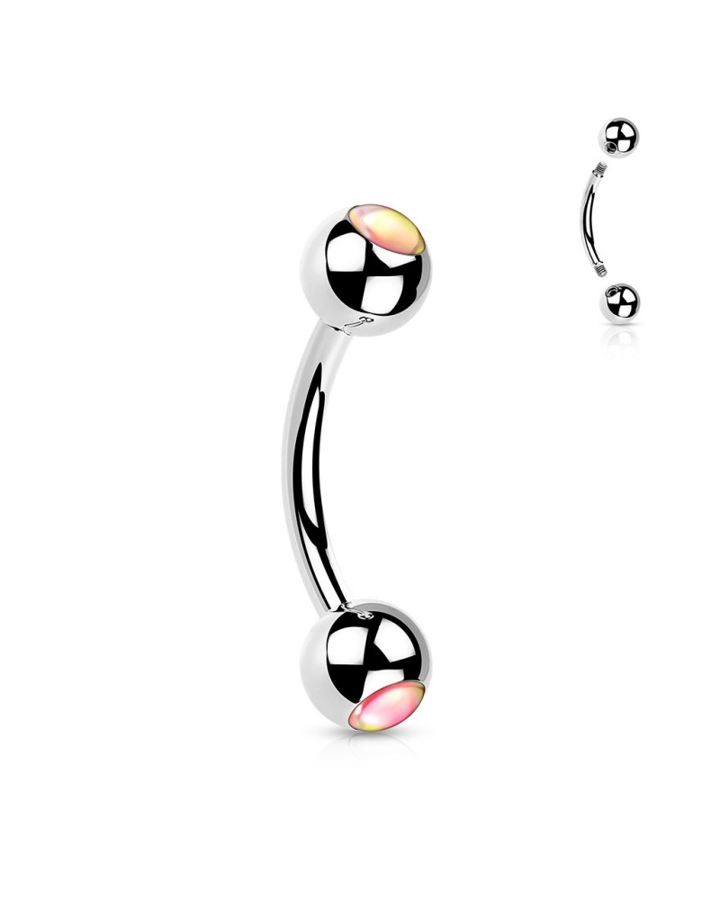 Piercing arcade et oreille double gemme irisé
