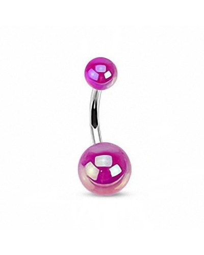 Piercing nombril boules acrylique métallisées