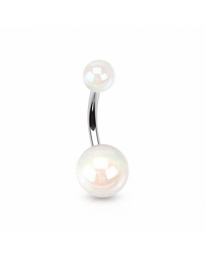 Piercing nombril boules acrylique métallisées