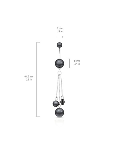 Piercing nombril chaînes et perles