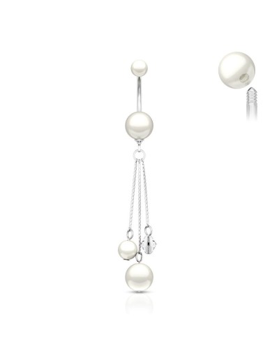 Piercing nombril chaînes et perles