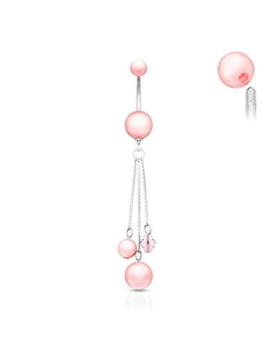 Piercing nombril chaînes et perles