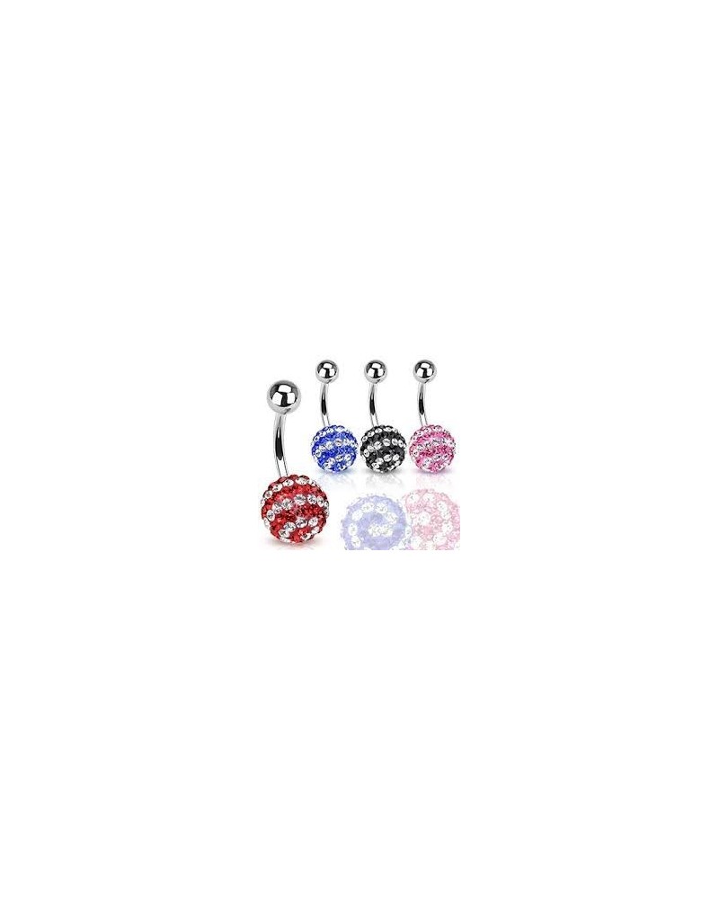 Piercing nombril boule à strass tourbillon
