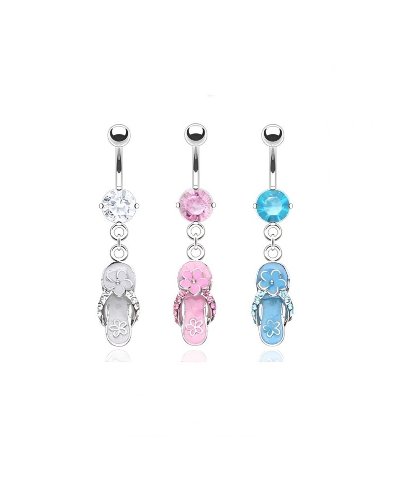 Piercing nombril tongue fleur