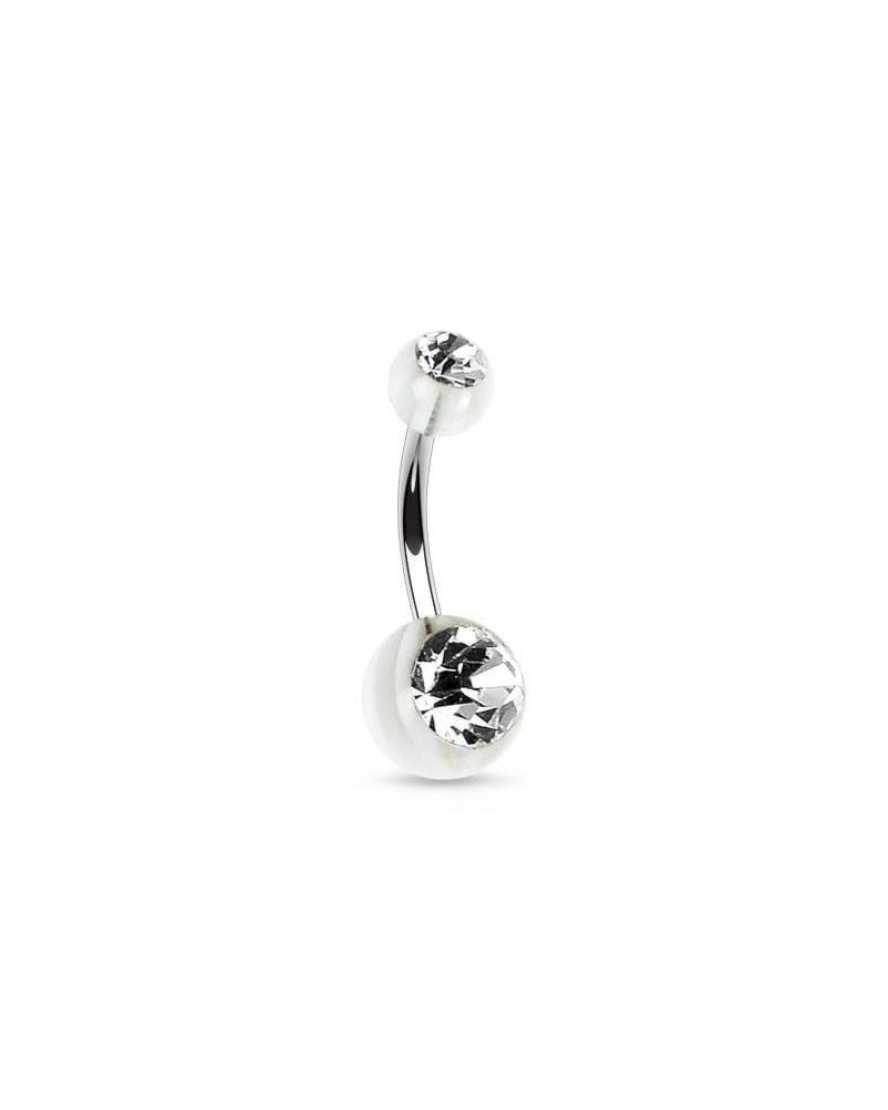 Piercing nombril boules acrylique "beach ball" gemmes