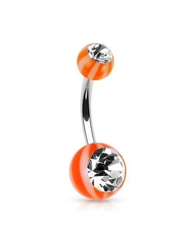 Piercing nombril boules acrylique "beach ball" gemmes