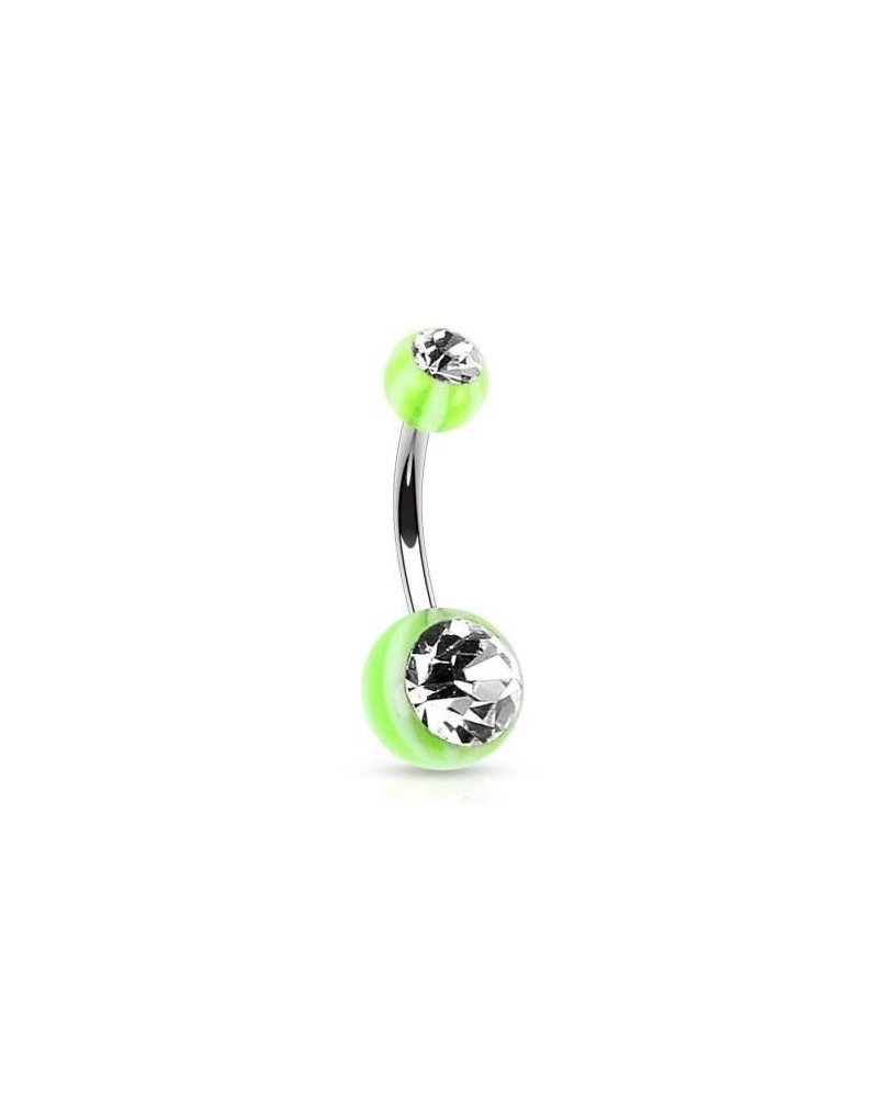 Piercing nombril boules acrylique "beach ball" gemmes