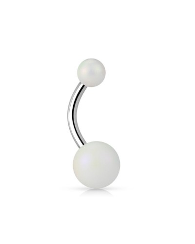 Piercing nombril acrylique reflets arc-en-ciel