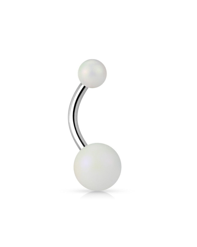 Piercing nombril acrylique reflets arc-en-ciel