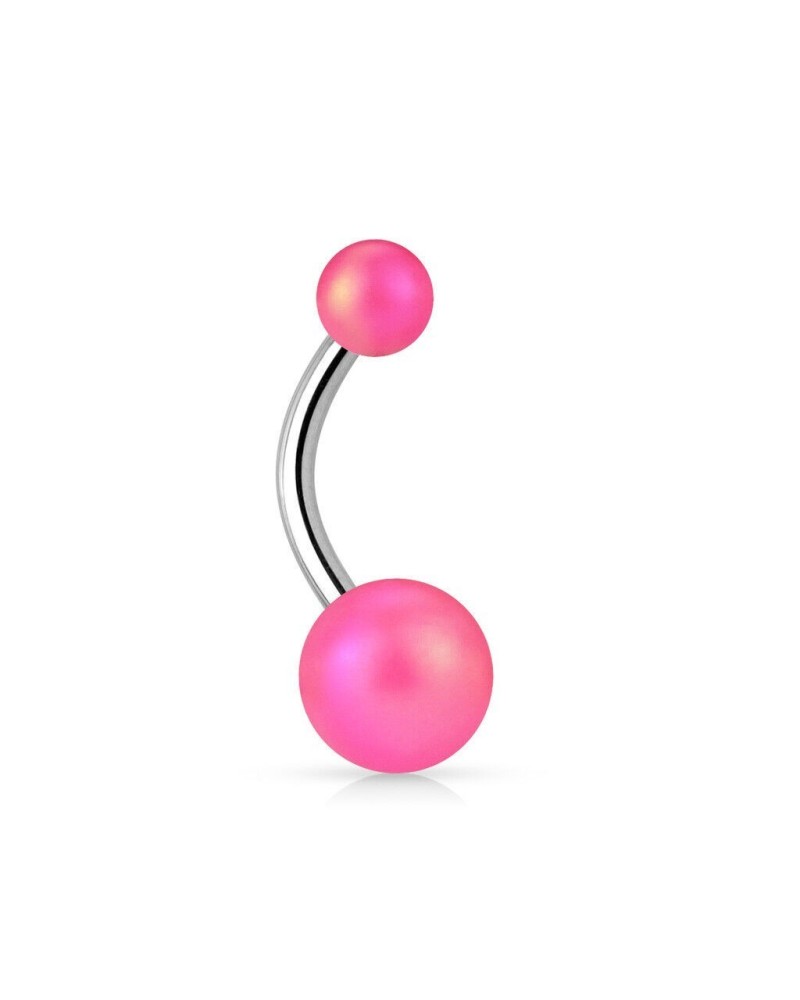 Piercing nombril acrylique reflets arc-en-ciel