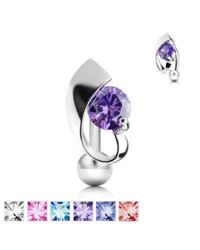 Piercing nombril inversé pierre et acier