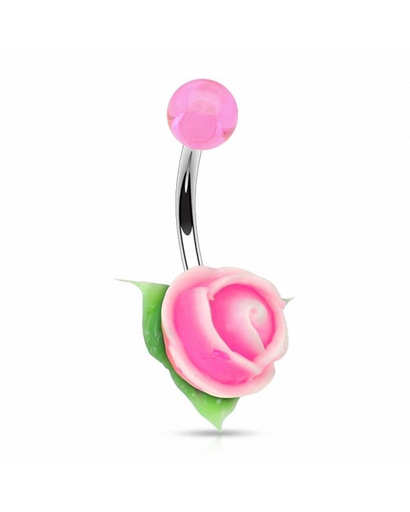 Piercing nombril rose
