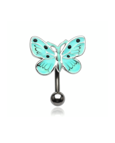 Piercing nombril inversé turquoise pastel
