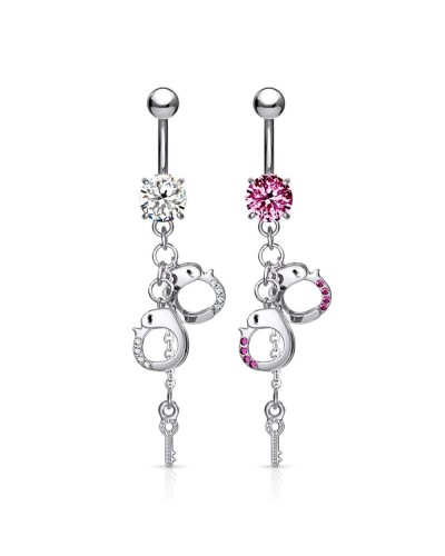 Piercing nombril pendentif menottes