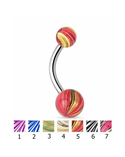 Piercing nombil billes en acier multicolore