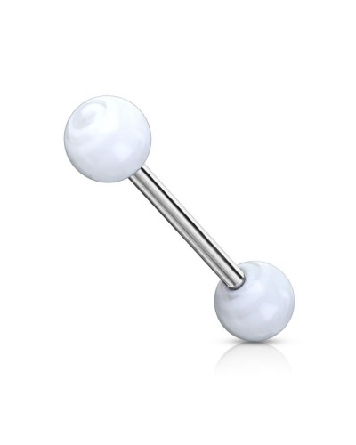 Piercing langue boules acrylique tourbillon