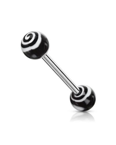 Piercing langue boules acrylique tourbillon