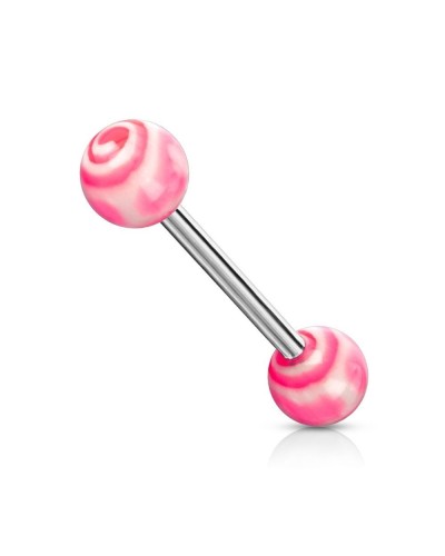 Piercing langue boules acrylique tourbillon